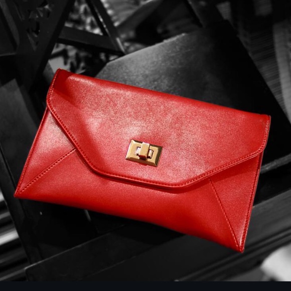 Nice Red Marsi Bond Small Ava Envelope Designer Shoulder Bag Clutch Purse MINTY - Picture 9 of 10